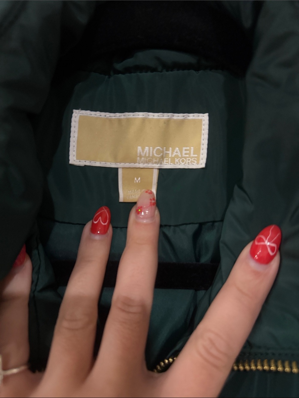 Michael Kors Forest Green Quilted Puffer Vest with Gold Hardware - Picture 2 of 9
